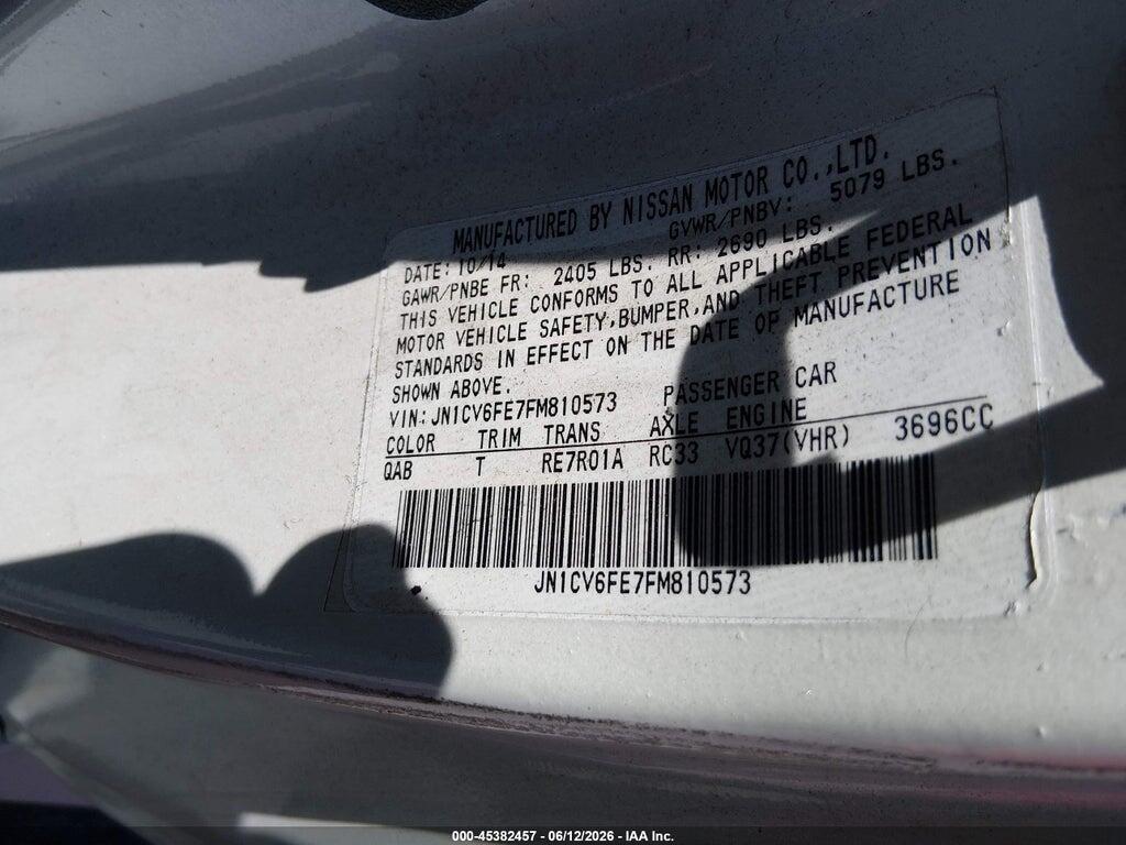JN1CV6FE7FM810573 2015 INFINITI Q60 photo no. 9