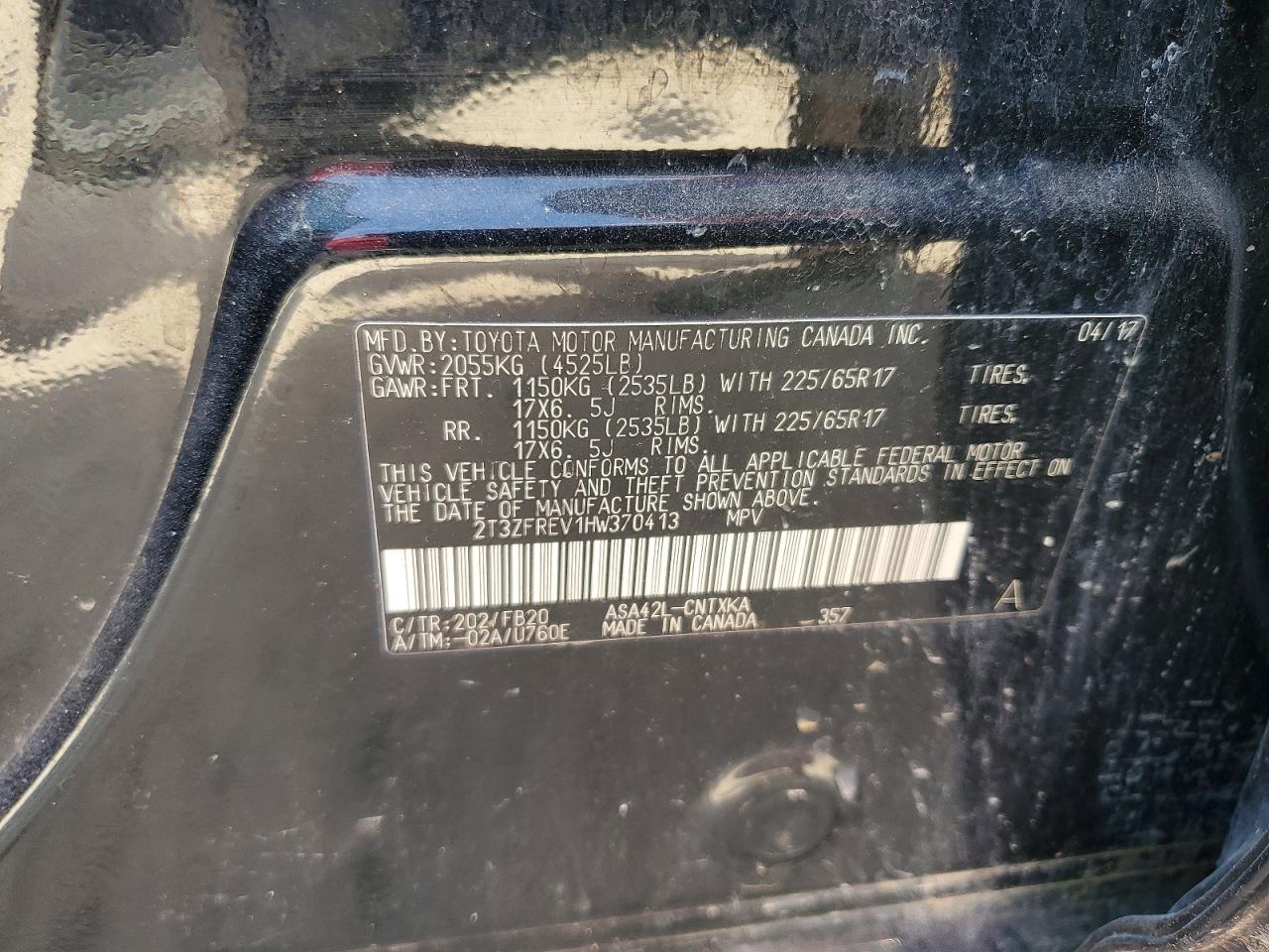 2017 TOYOTA RAV4 LE — Фото 13 из 13