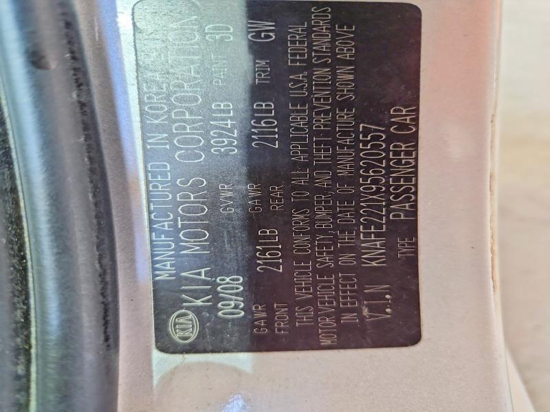 KNAFE221X95620557 2009 KIA SPECTRA photo no. 12