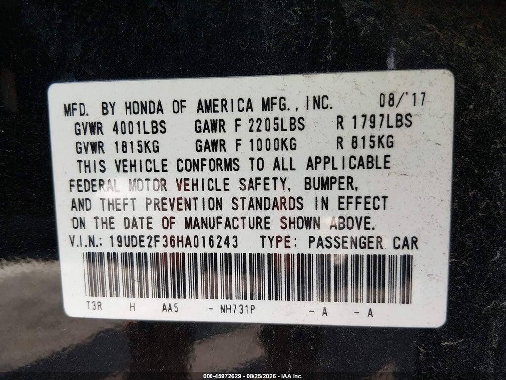 19UDE2F36HA016243 2017 ACURA ILX photo no. 9