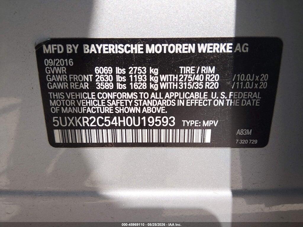 5UXKR2C54H0U19593 2017 BMW X5 photo no. 9