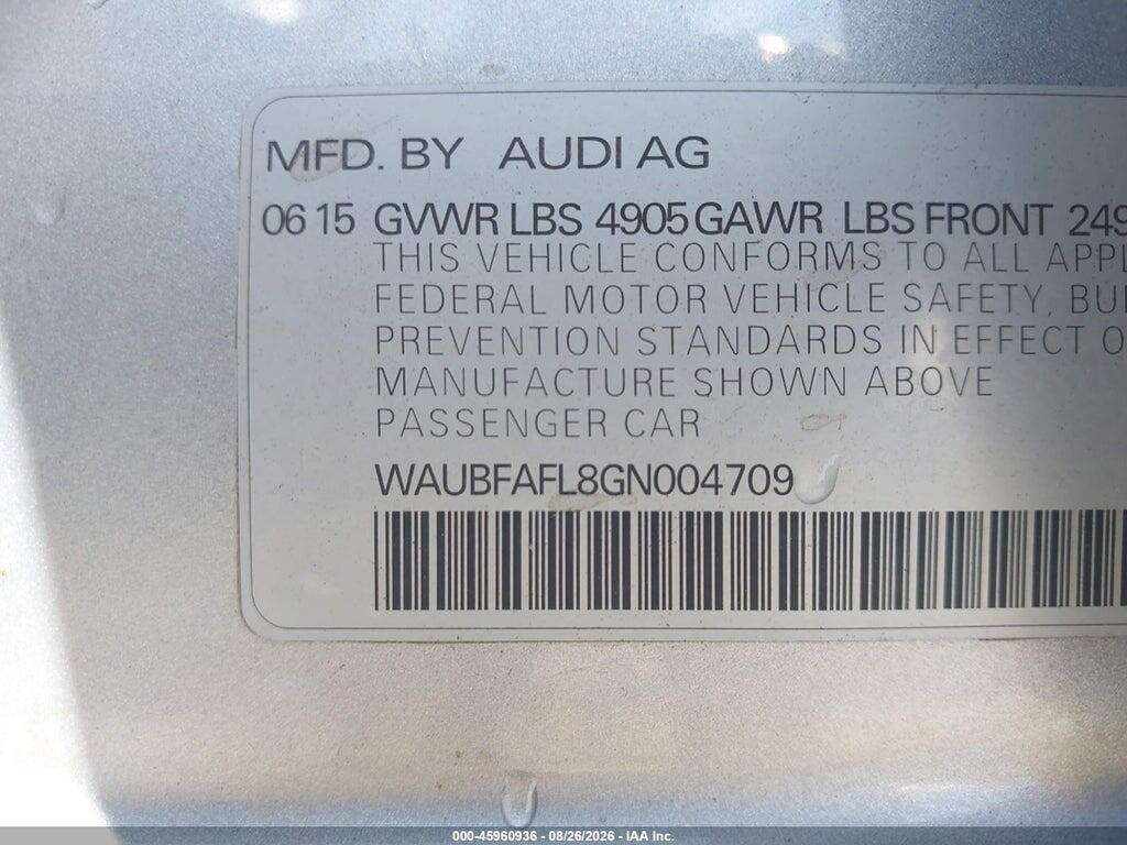 WAUBFAFL8GN004709 2016 AUDI A4 photo no. 9