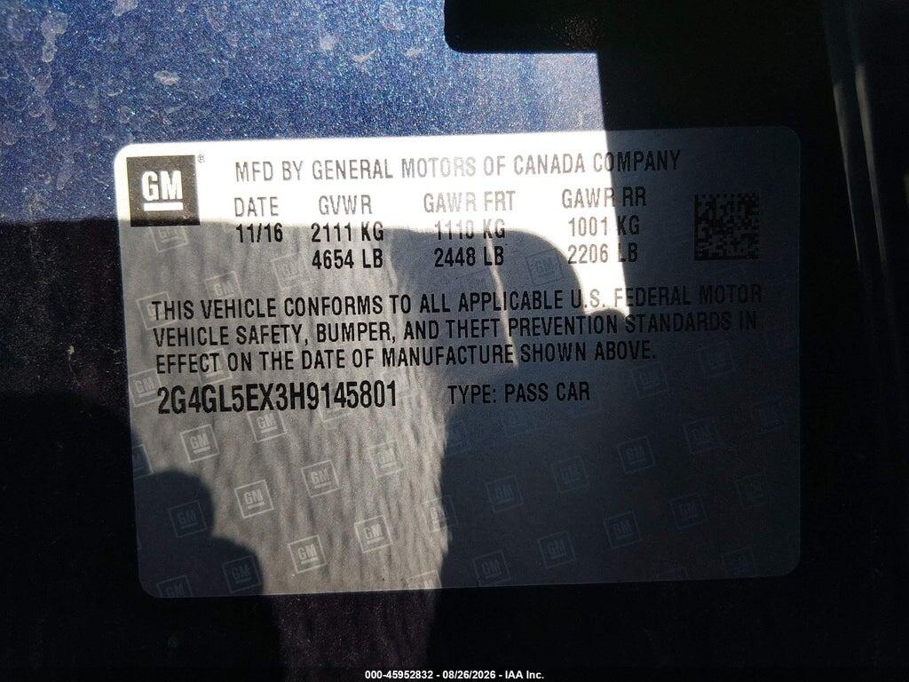 2G4GL5EX3H9145801 2017 BUICK REGAL photo no. 9