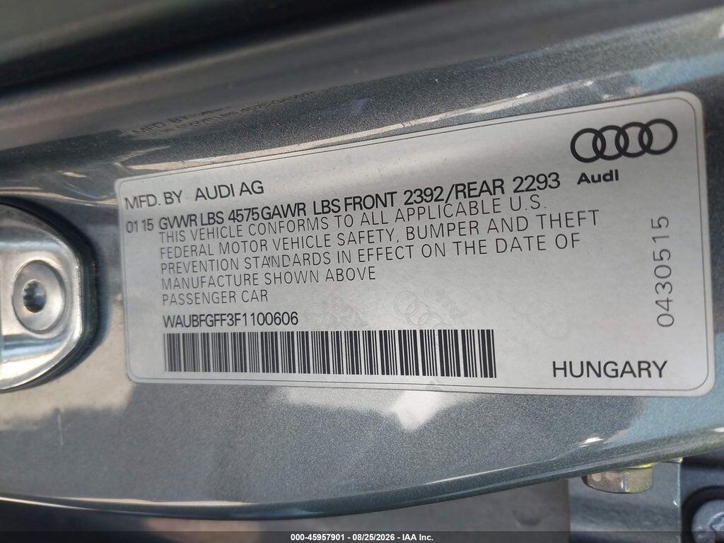 WAUBFGFF3F1100606 2015 AUDI A3 photo no. 9