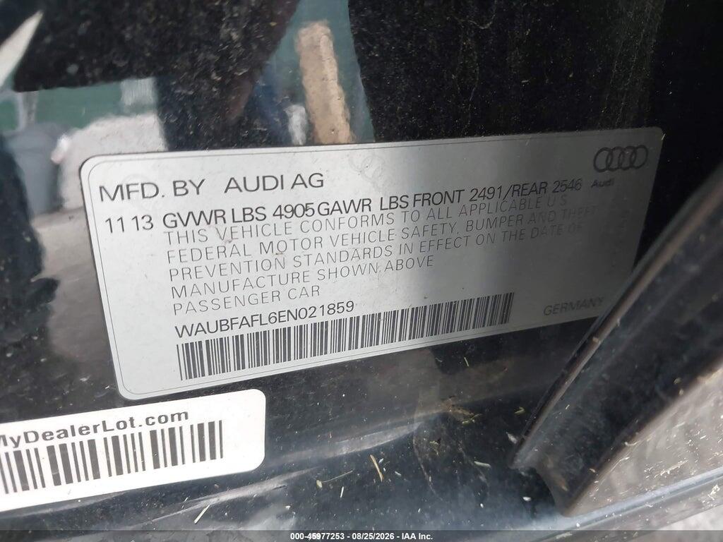 WAUBFAFL6EN021859 2014 AUDI A4 photo no. 9