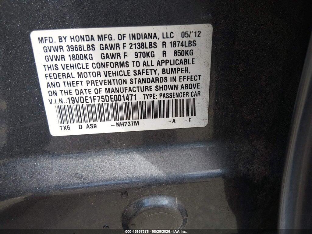 19VDE1F75DE001471 2013 ACURA ILX photo no. 9