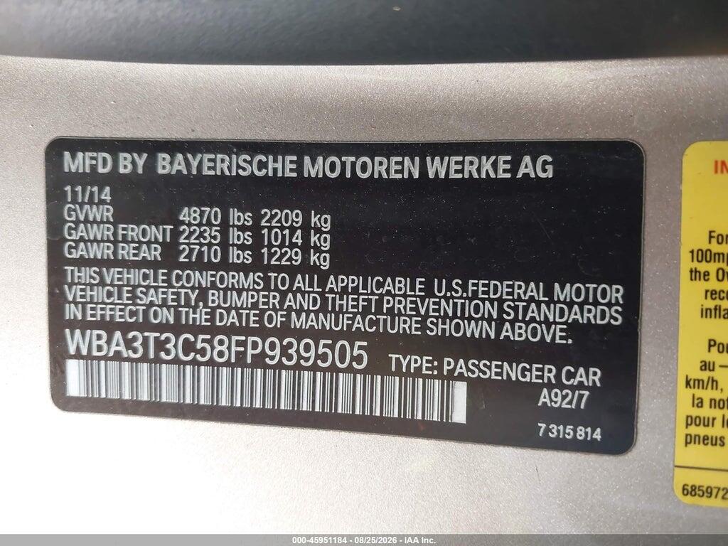 WBA3T3C58FP939505 2015 BMW 435I photo no. 9