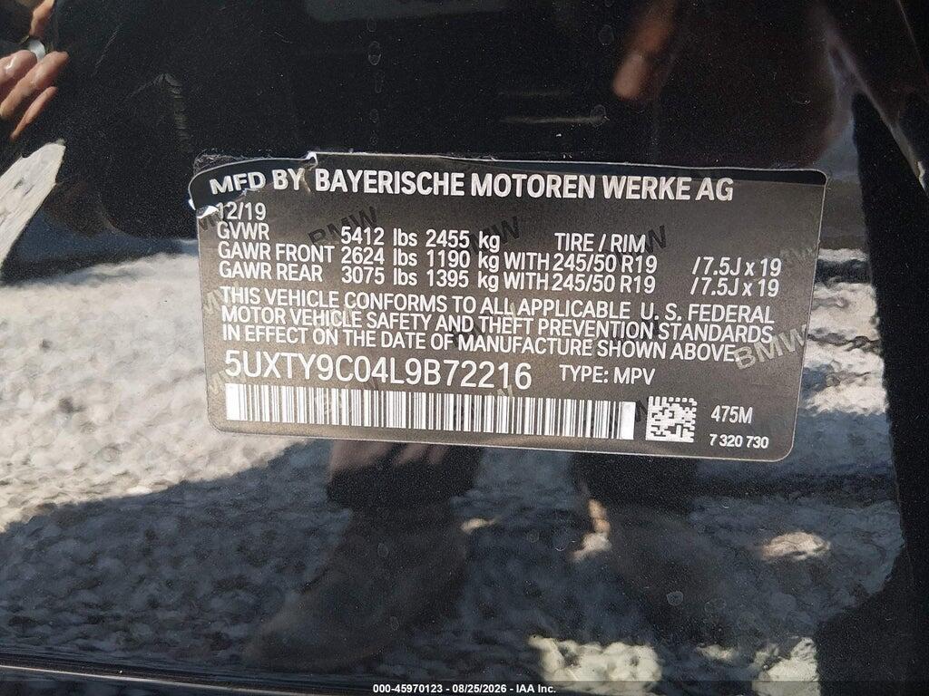 5UXTY9C04L9B72216 2020 BMW X3 photo no. 9