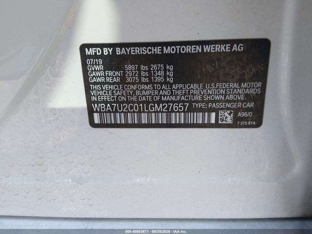 WBA7U2C01LGM27657 2020 BMW 750I photo no. 9