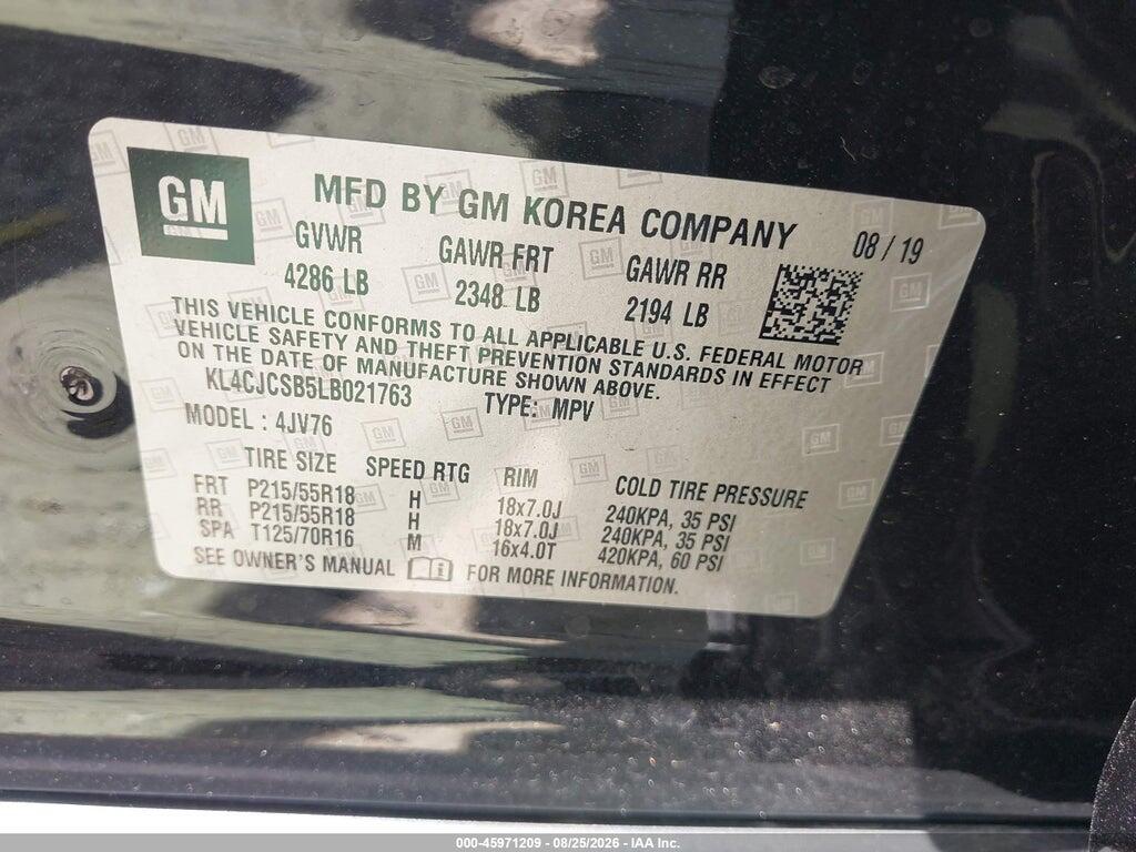 KL4CJCSB5LB021763 2020 BUICK ENCORE photo no. 9
