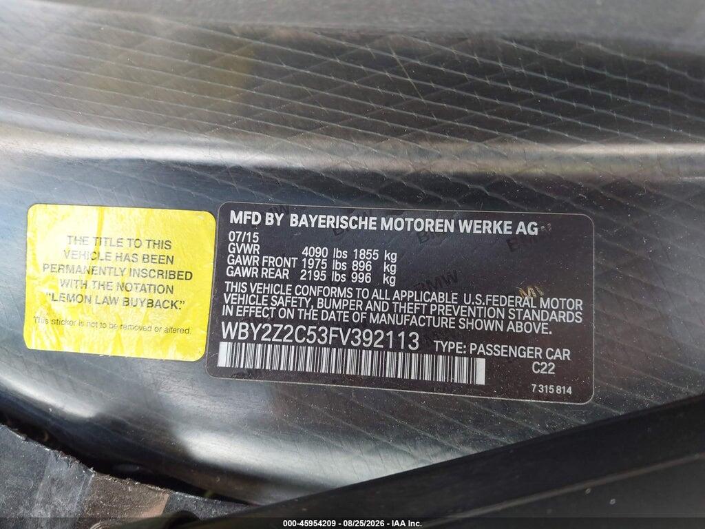 WBY2Z2C53FV392113 2015 BMW I8 photo no. 9