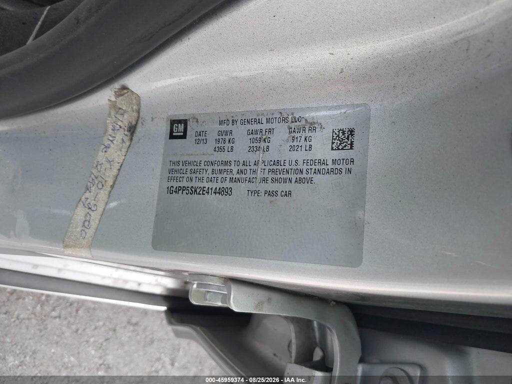 1G4PP5SK2E4144893 2014 BUICK VERANO photo no. 9