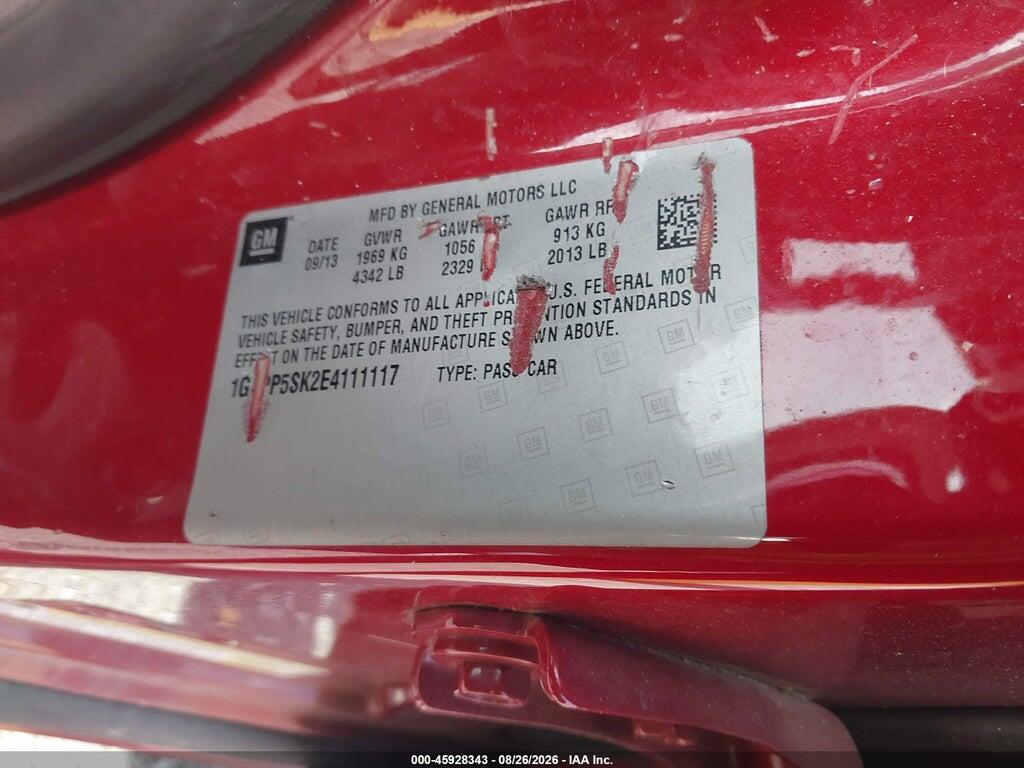 1G4PP5SK2E4111117 2014 BUICK VERANO photo no. 9