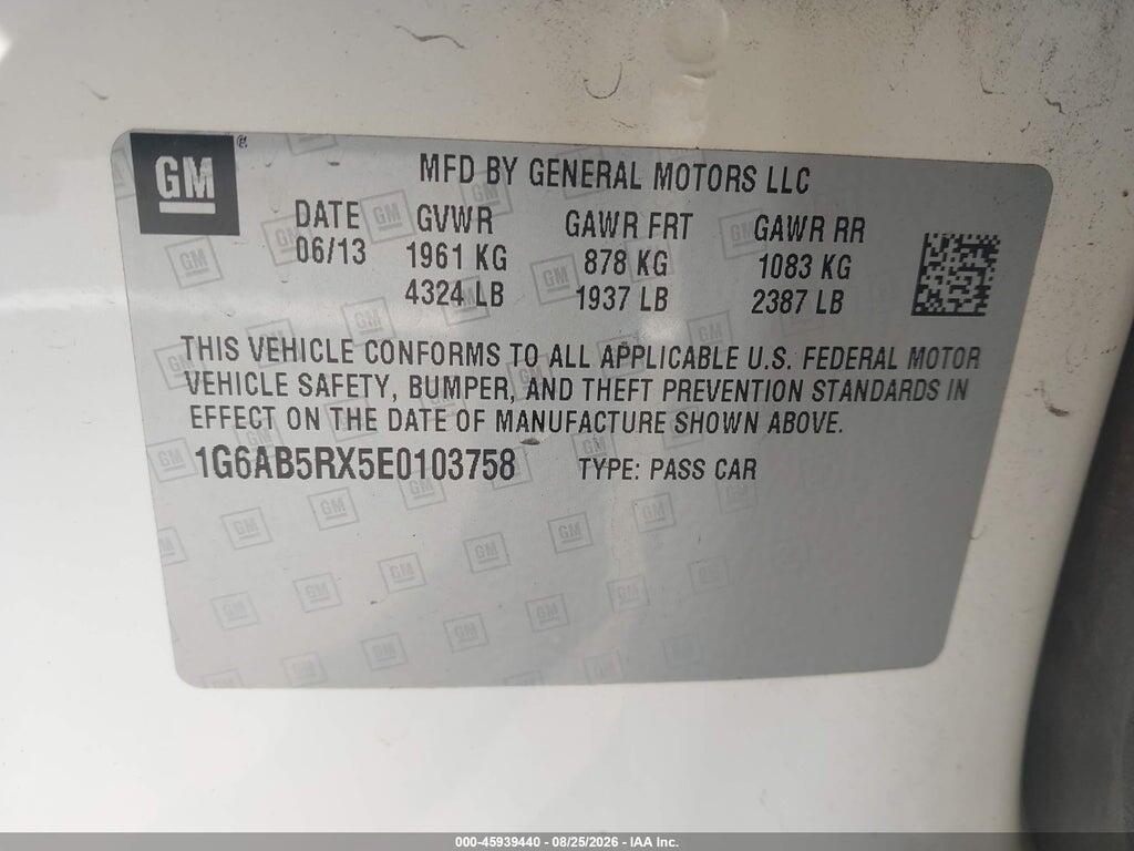 1G6AB5RX5E0103758 2014 CADILLAC ATS photo no. 9