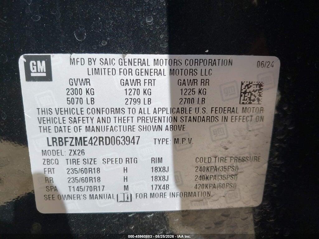 LRBFZME42RD063947 2024 BUICK ENVISION photo no. 9