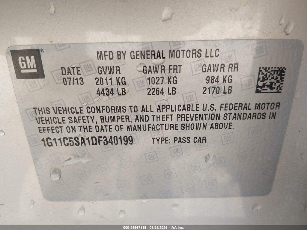 1G11C5SA1DF340199 2013 CHEVROLET MALIBU photo no. 9