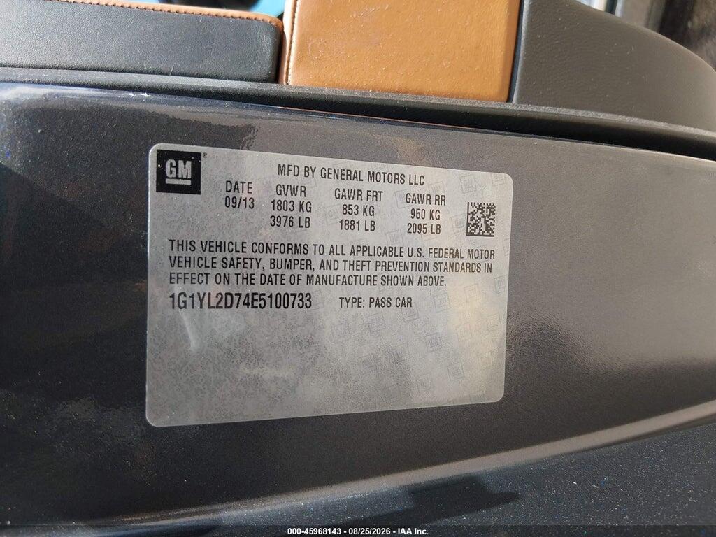 1G1YL2D74E5100733 2014 CHEVROLET CORVETTE STINGRAY photo no. 9