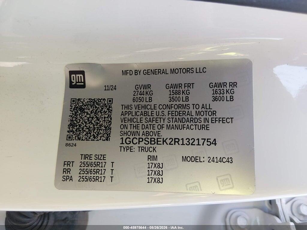 1GCPSBEK2R1321754 2024 CHEVROLET COLORADO photo no. 9