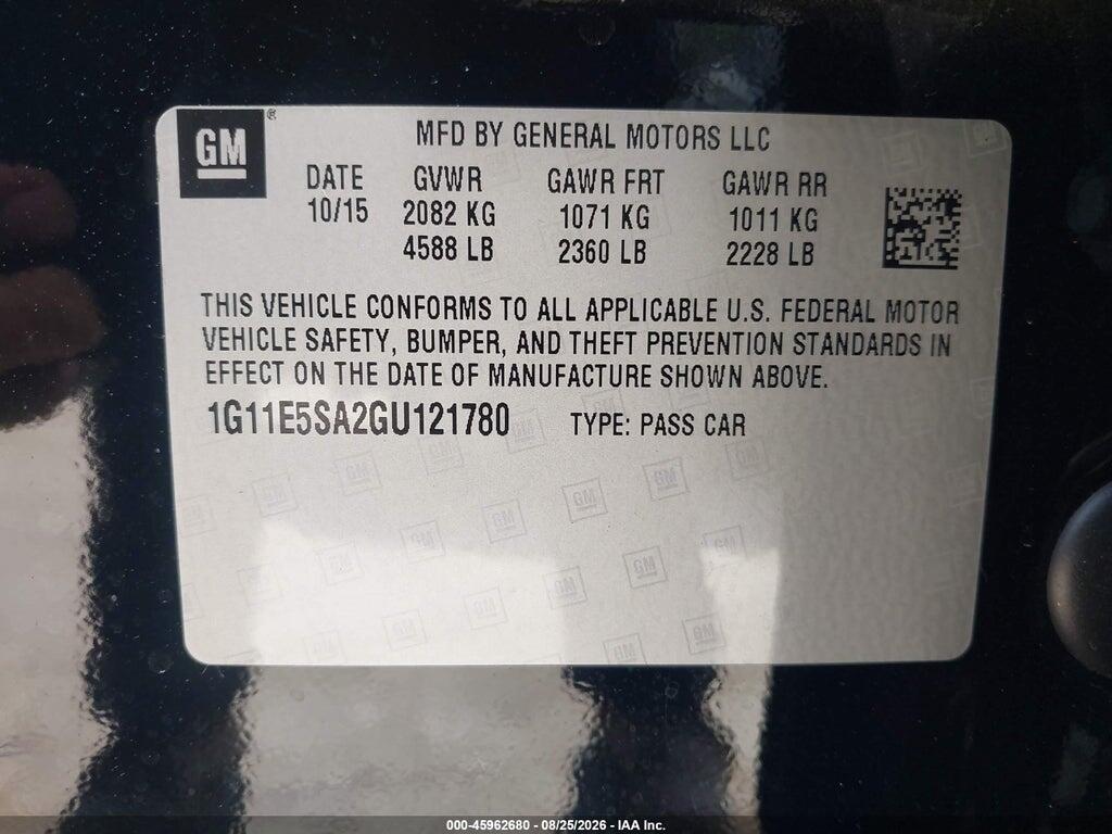 1G11E5SA2GU121780 2016 CHEVROLET MALIBU LIMITED photo no. 9