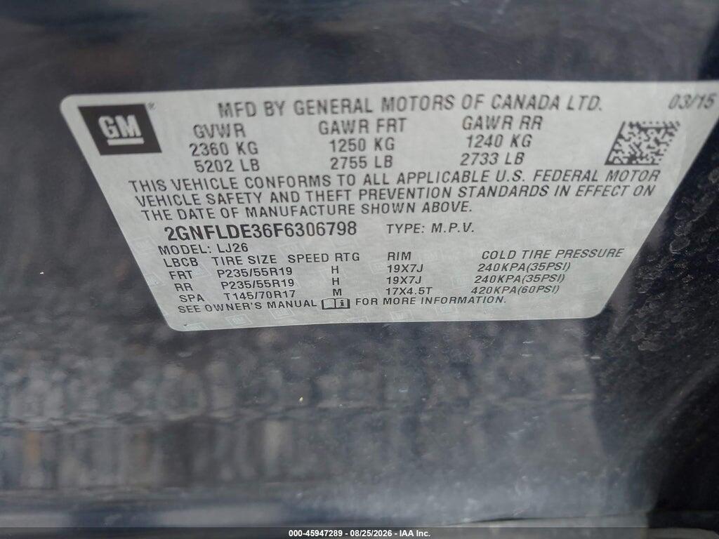 2GNFLDE36F6306798 2015 CHEVROLET EQUINOX photo no. 9