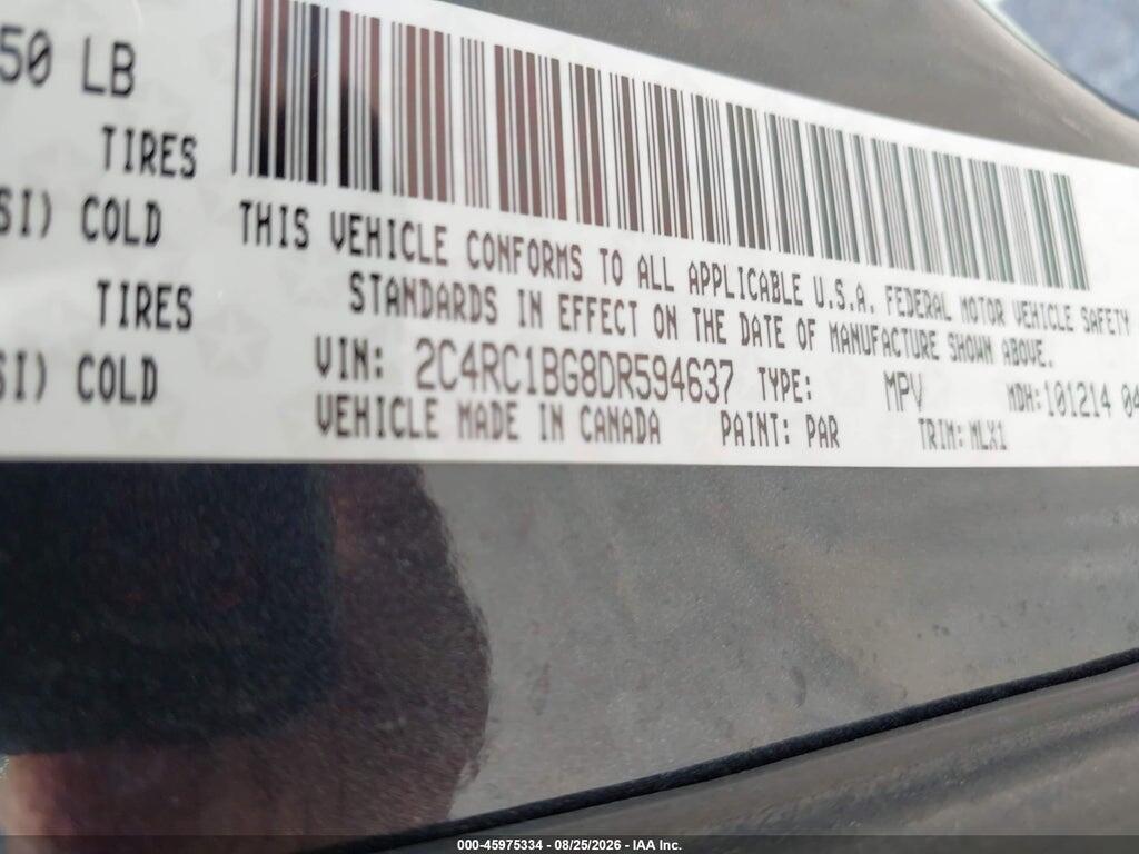 2C4RC1BG8DR594637 2013 CHRYSLER TOWN & COUNTRY photo no. 9