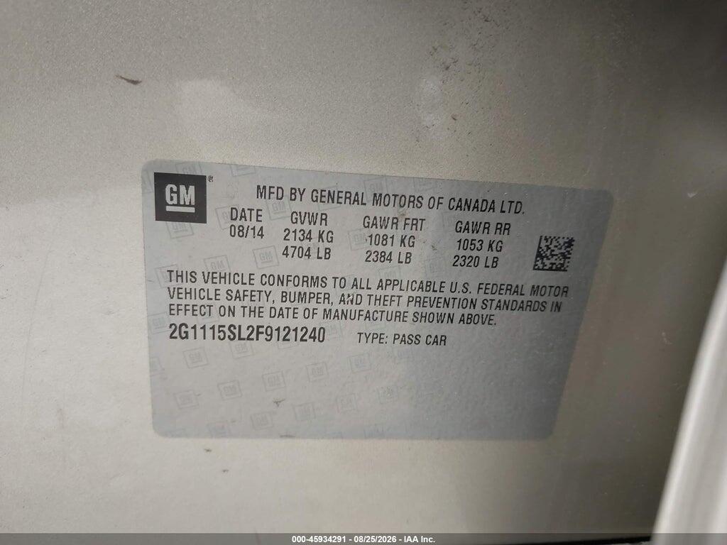 2G1115SL2F9121240 2015 CHEVROLET IMPALA photo no. 9