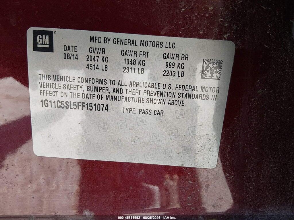 1G11C5SL5FF151074 2015 CHEVROLET MALIBU photo no. 9