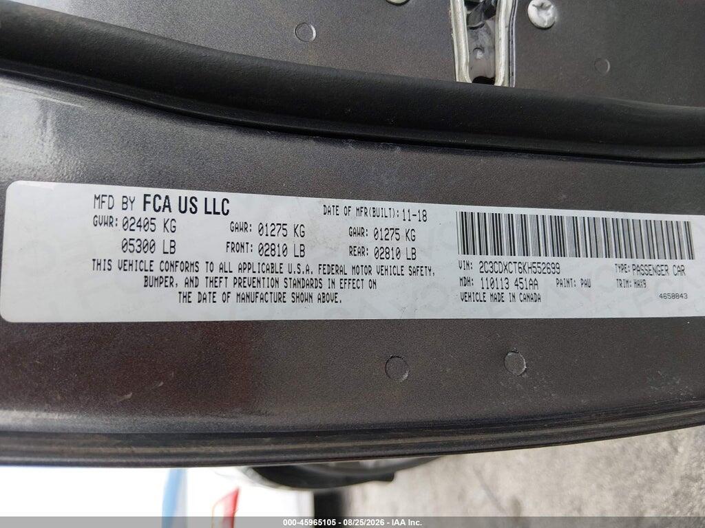 2C3CDXCT6KH552699 2019 DODGE CHARGER photo no. 9