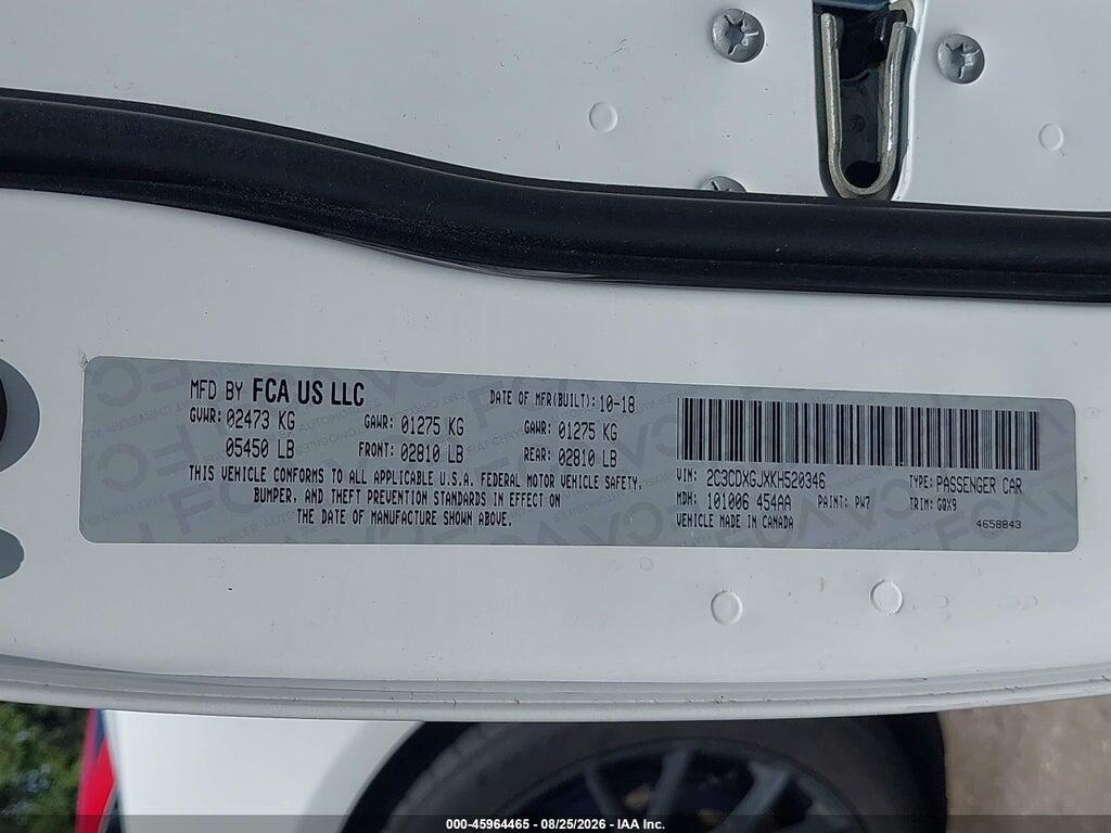 2C3CDXGJXKH520346 2019 DODGE CHARGER photo no. 9