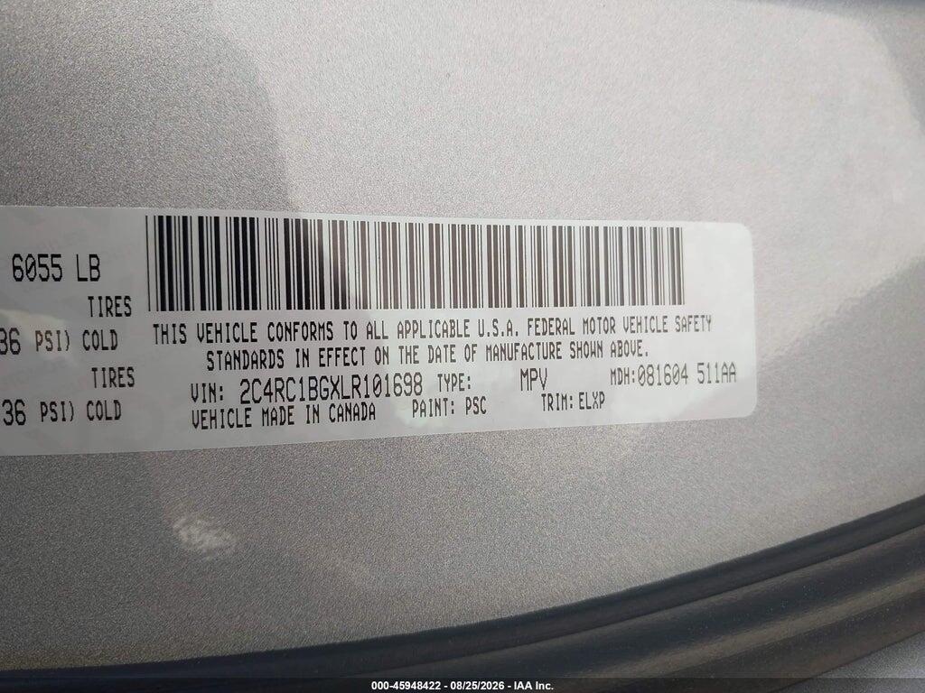 2C4RC1BGXLR101698 2020 CHRYSLER PACIFICA photo no. 9