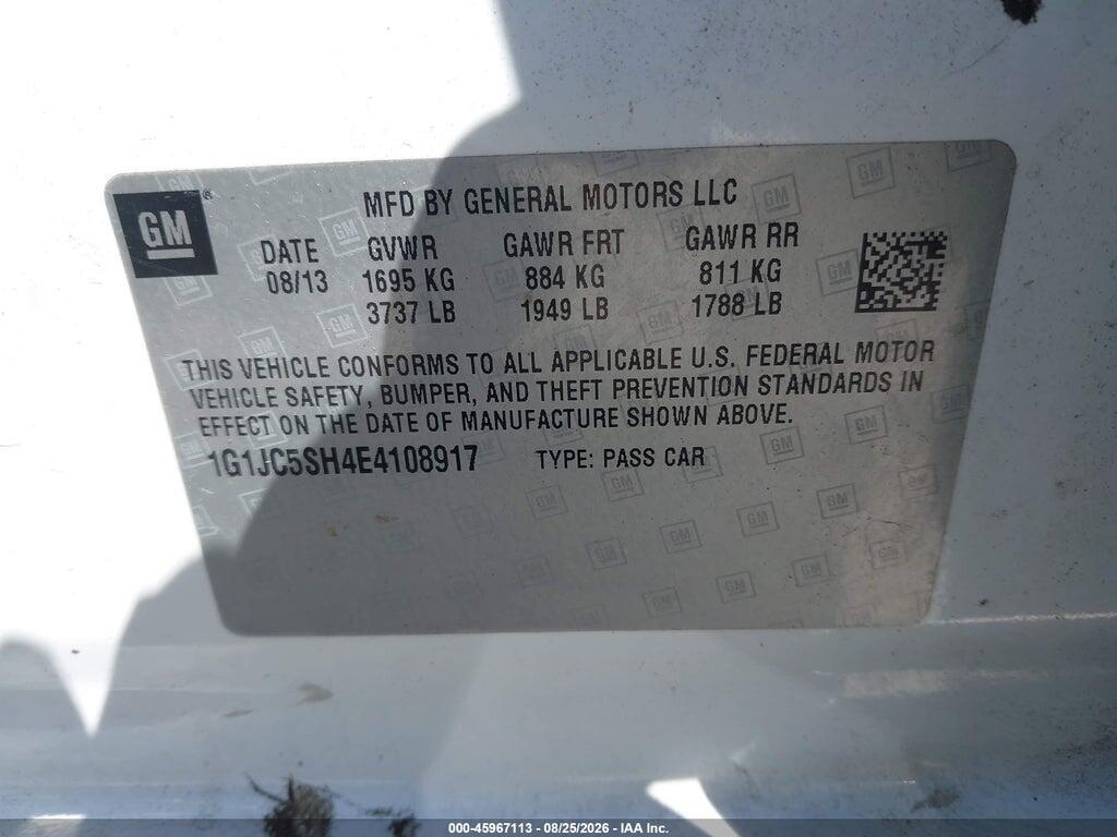 1G1JC5SH4E4108917 2014 CHEVROLET SONIC photo no. 9