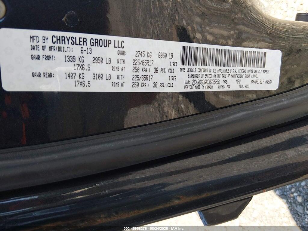 2C4RDGDGXDR795551 2013 DODGE GRAND CARAVAN photo no. 9