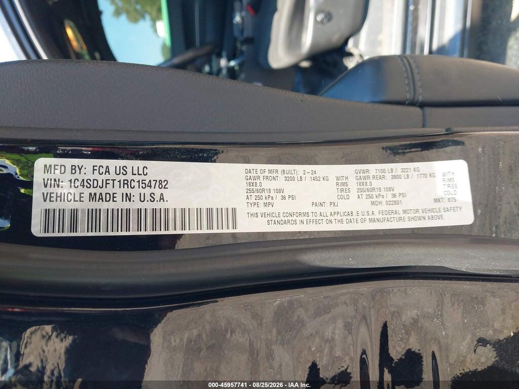 1C4SDJFT1RC154782 2024 DODGE DURANGO photo no. 9