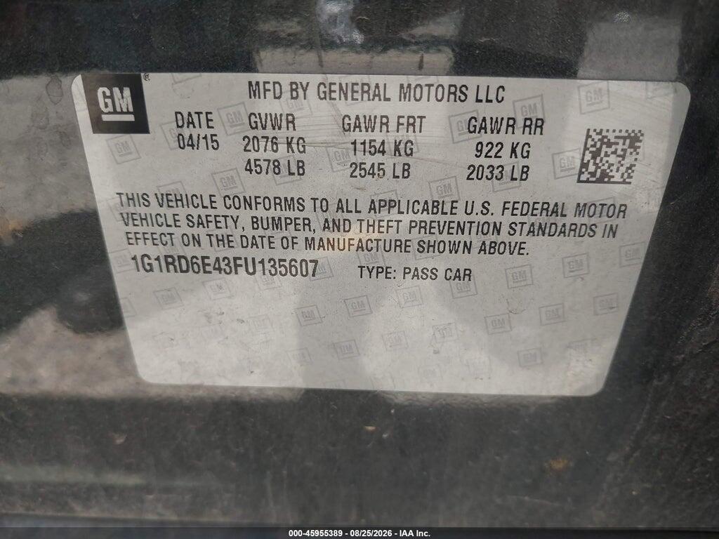 1G1RD6E43FU135607 2015 CHEVROLET VOLT photo no. 9