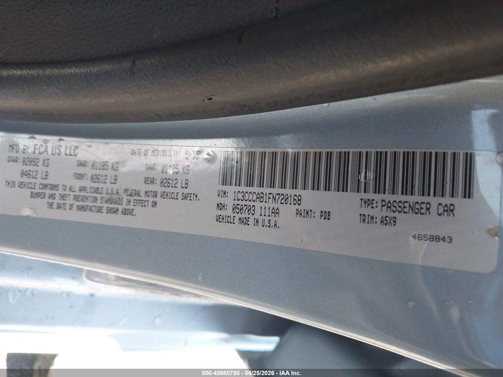 1C3CCCAB1FN720168 2015 CHRYSLER 200 photo no. 9