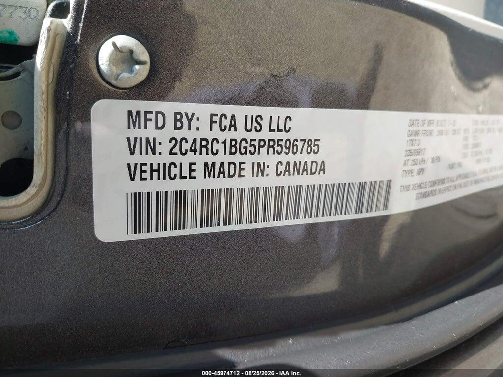 2C4RC1BG5PR596785 2023 CHRYSLER PACIFICA photo no. 9