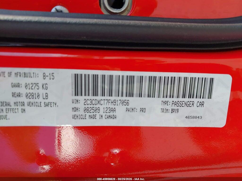 2C3CDXCT7FH917056 2015 DODGE CHARGER photo no. 9