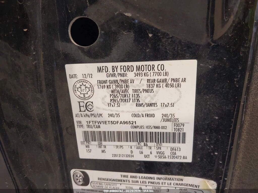 1FTFW1ET5DFA96521 2013 FORD F-150 photo no. 9