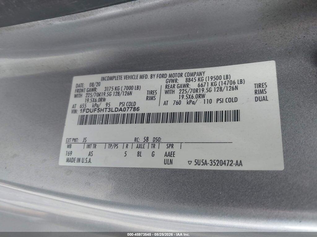 1FDUF5HT3LDA07786 2020 FORD F-550 CHASSIS photo no. 8
