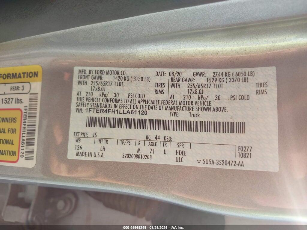1FTER4FH1LLA61120 2020 FORD RANGER photo no. 9