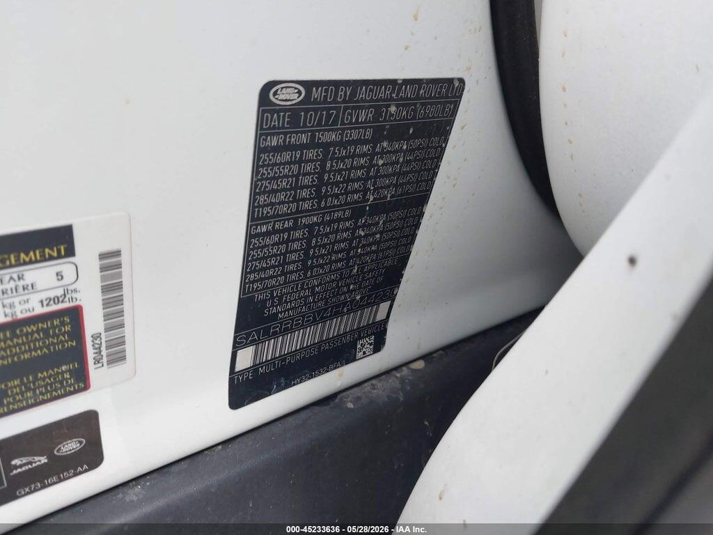 SALRRBBV4HA044230 2017 LAND ROVER DISCOVERY photo no. 9