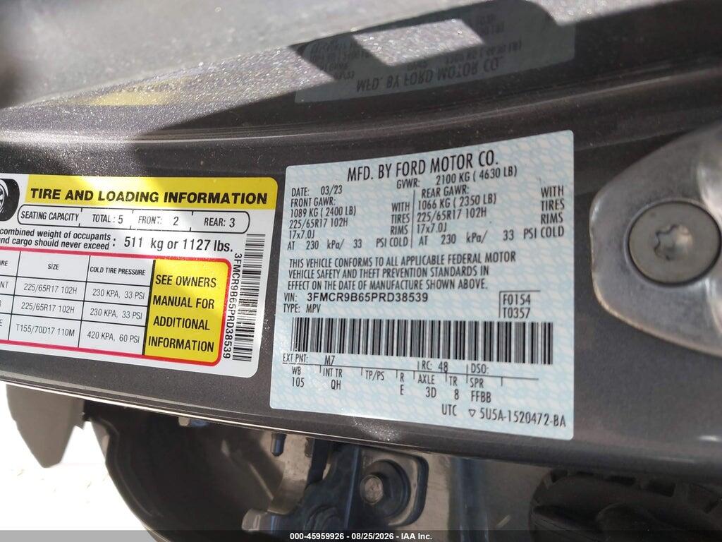 3FMCR9B65PRD38539 2023 FORD BRONCO SPORT photo no. 9