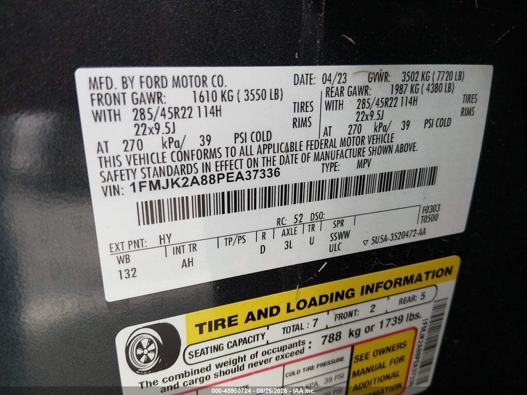 1FMJK2A88PEA37336 2023 FORD EXPEDITION photo no. 9