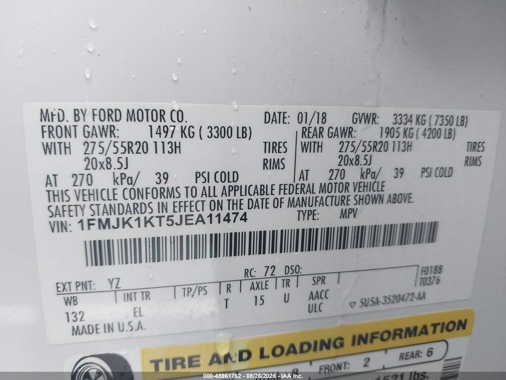 1FMJK1KT5JEA11474 2018 FORD EXPEDITION MAX photo no. 9