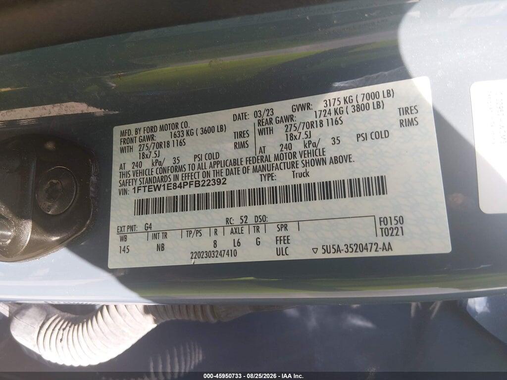 1FTEW1E84PFB22392 2023 FORD F-150 photo no. 9