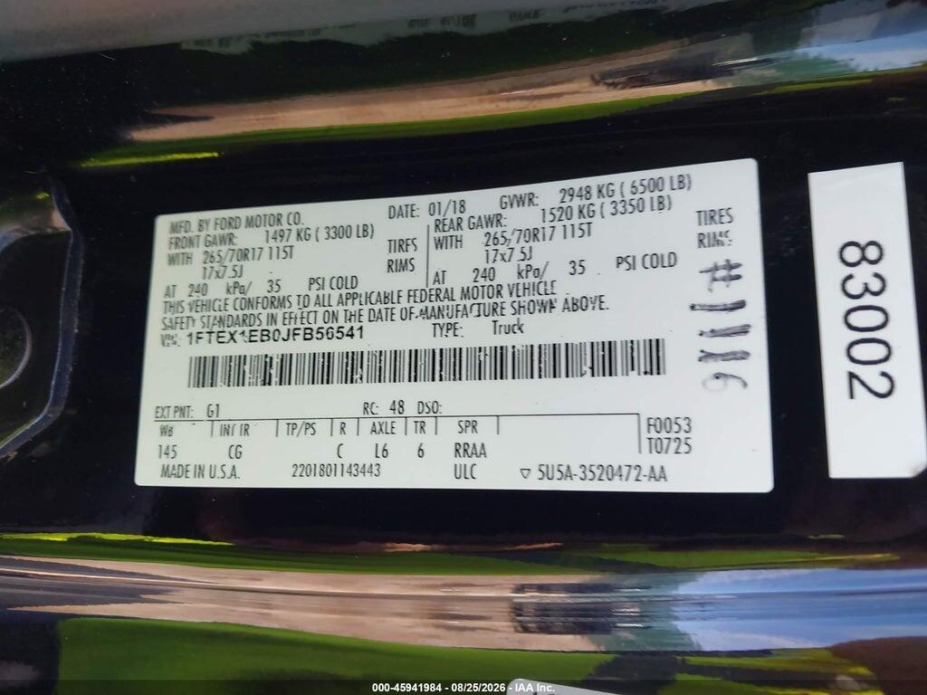 1FTEX1EB0JFB56541 2018 FORD F-150 photo no. 9