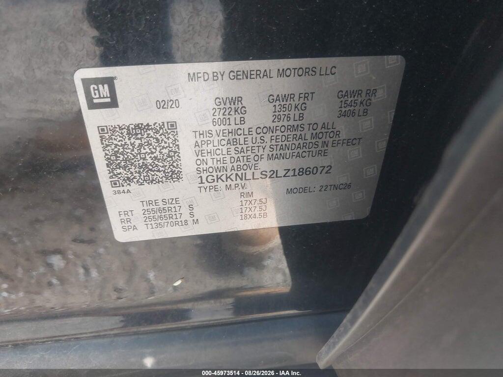 1GKKNLLS2LZ186072 2020 GMC ACADIA photo no. 9