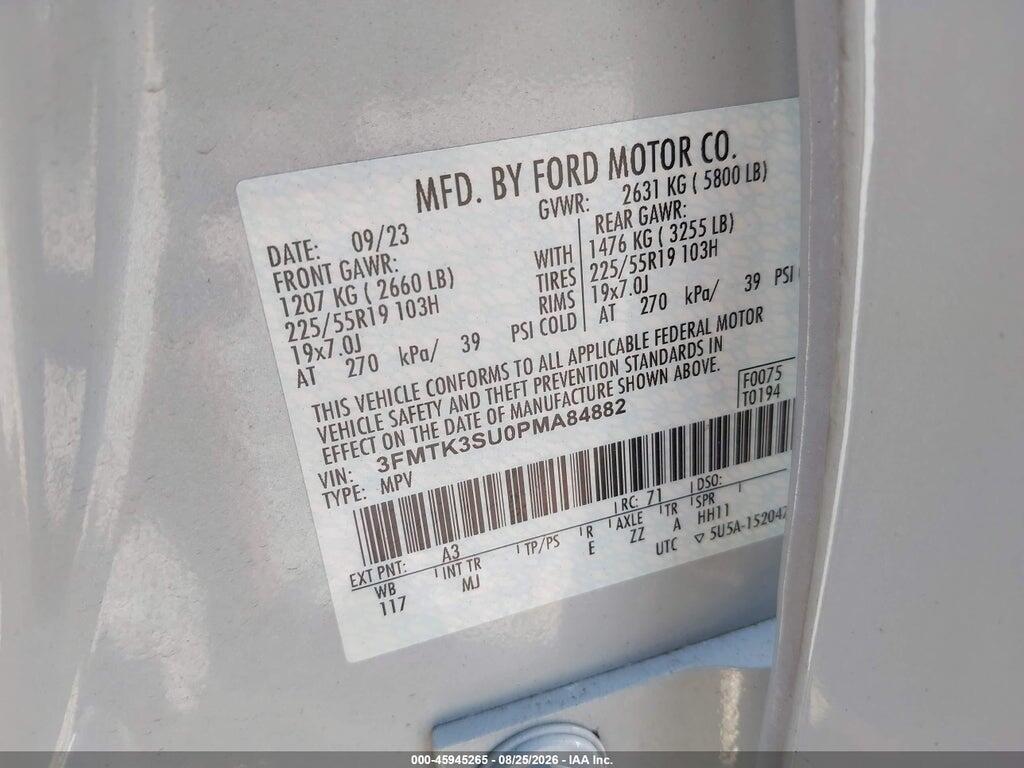 3FMTK3SU0PMA84882 2023 FORD MUSTANG MACH-E photo no. 9