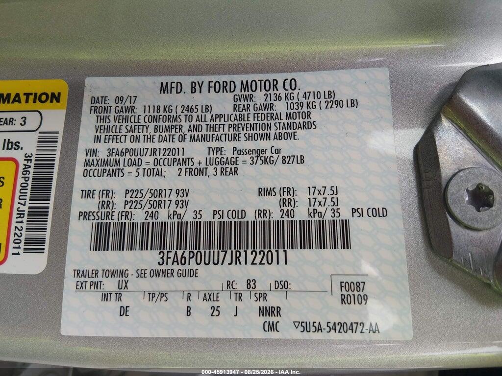 3FA6P0UU7JR122011 2018 FORD FUSION HYBRID photo no. 9