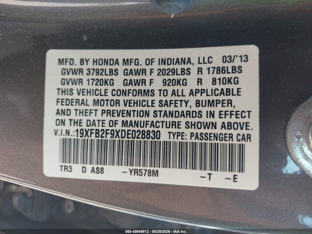19XFB2F9XDE028830 2013 HONDA CIVIC photo no. 9